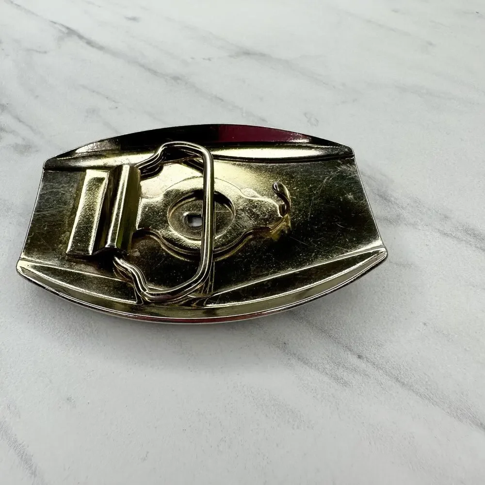 Silver and Gold Tone Western Belt Buckle